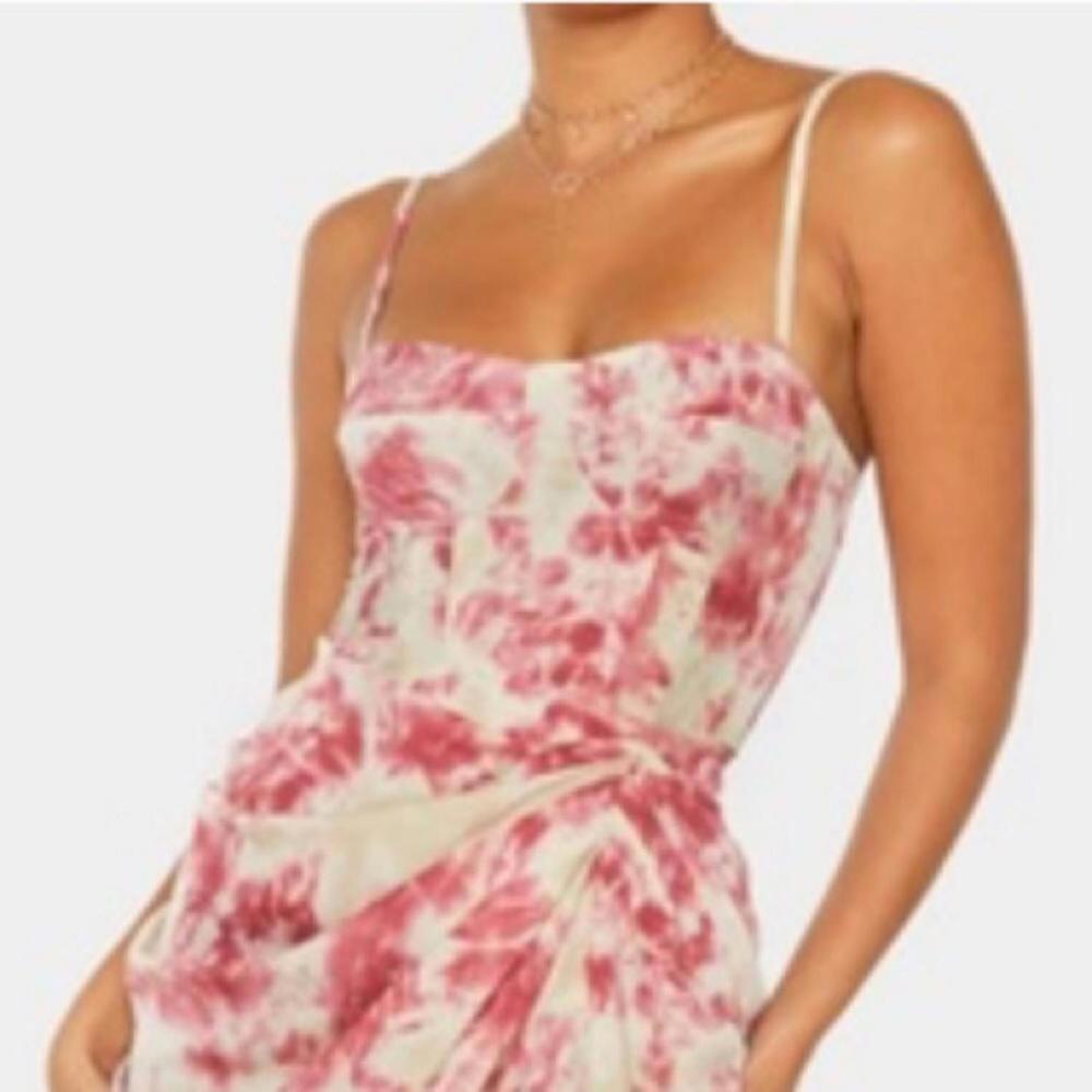 PrettyLittleThing Pink and Cream Tie-Dye Top